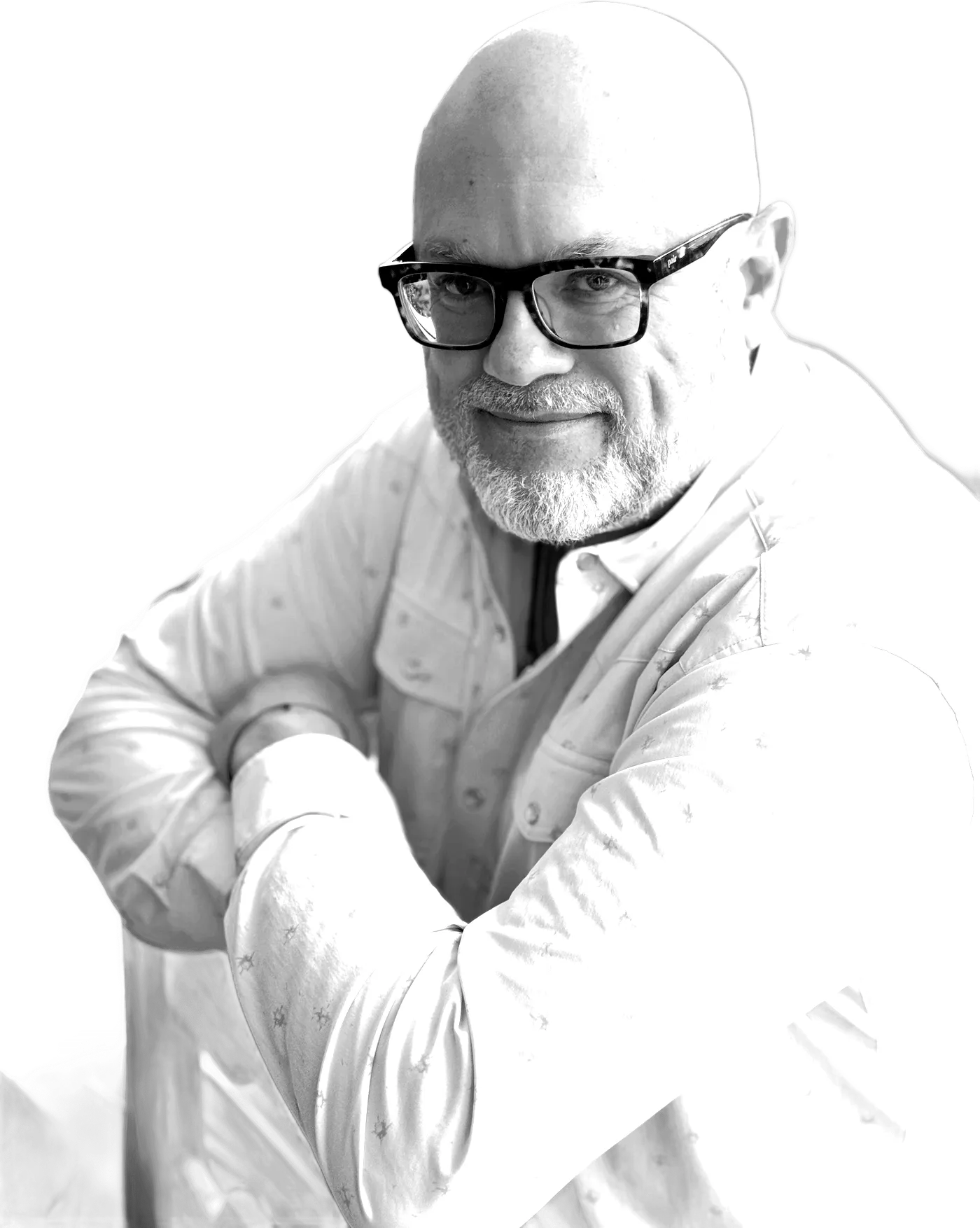 Justin Foster, brand crafter, in black and white